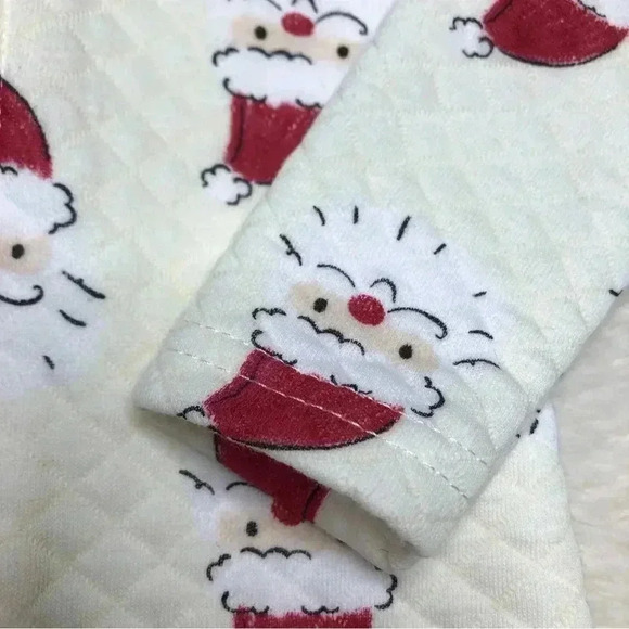 Chick Pea Footed Onesie Christmas Santa Pajamas Zippered White & Red 3-6 Months - Picture 6 of 16